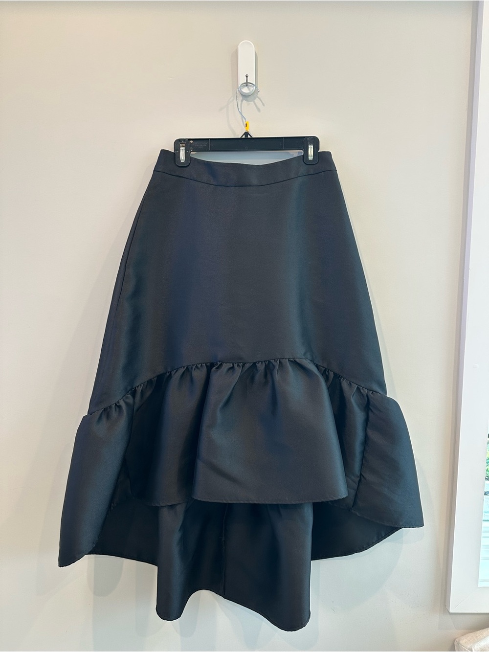 Anthropologie Black High-Low Ruffle Skirt